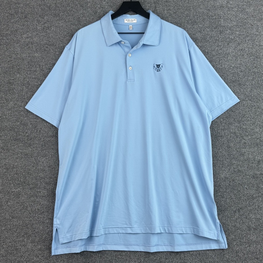Peter Millar Performance Polo Shirt Mens XXL Blue Rockaway Club Summer Comfort